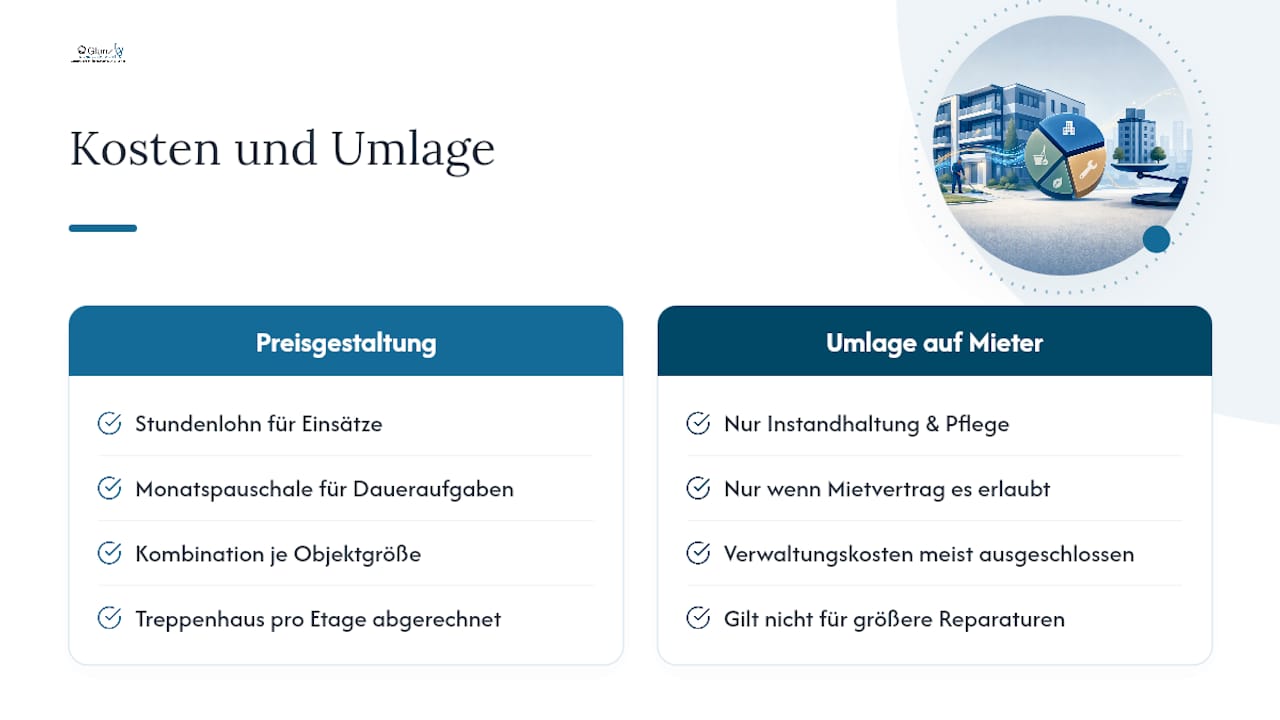 Was kostet ein Hausmeisterservice und was dürfen Vermieter umlegen? — overview diagram