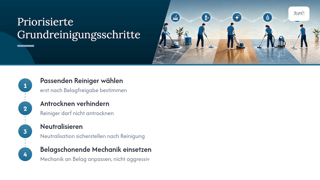 Vier Schritte zur professionellen Grundreinigung
